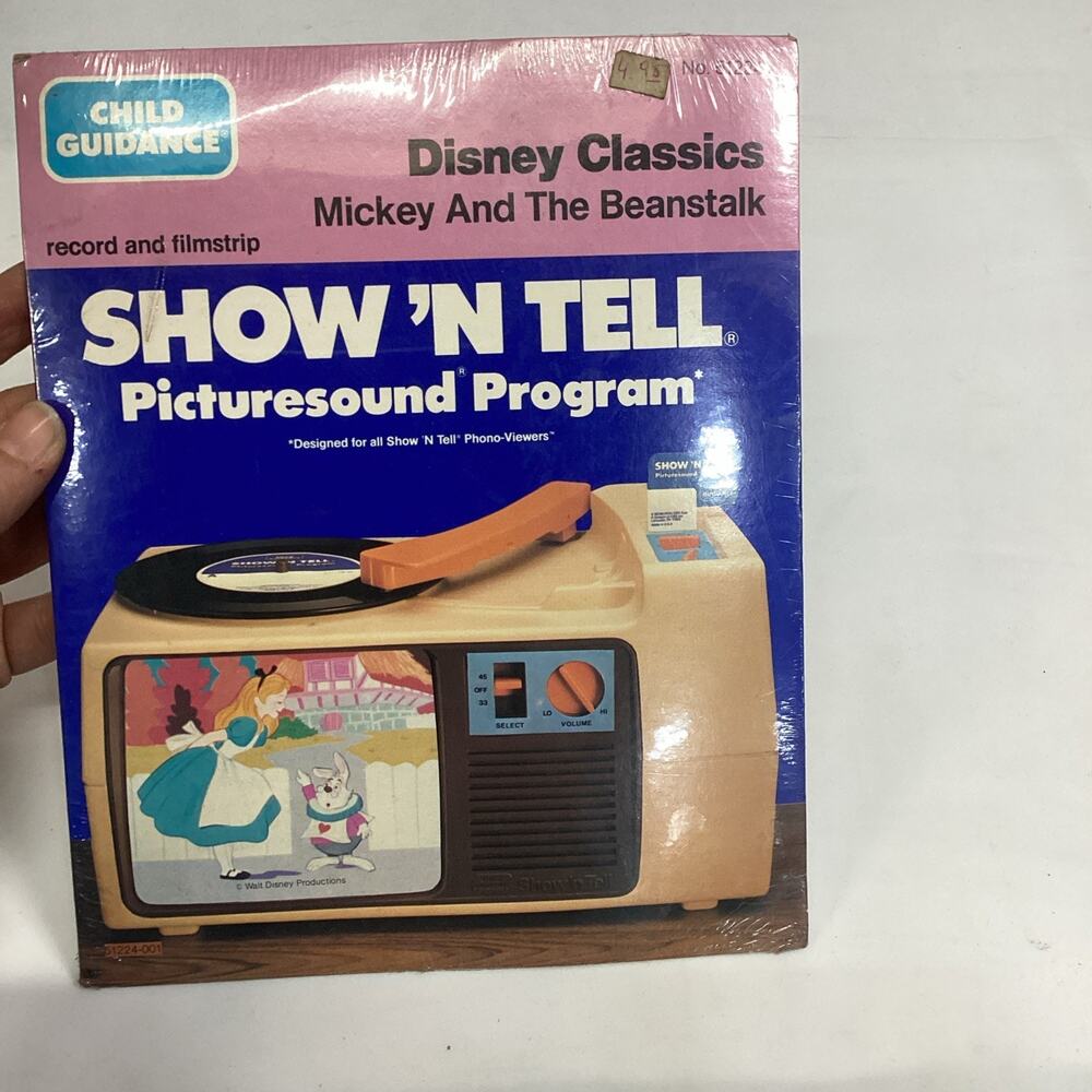 Disney Classic Vintage Show N Tell Mickey And The Beanstalk - Record & Filmstrip